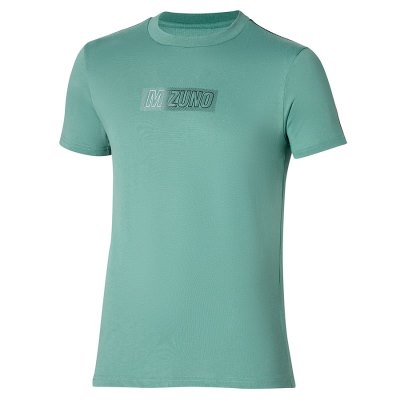Camisa Mizuno Release Tape Tee Hombre Verdes Azules - Chile M573LKYRGH